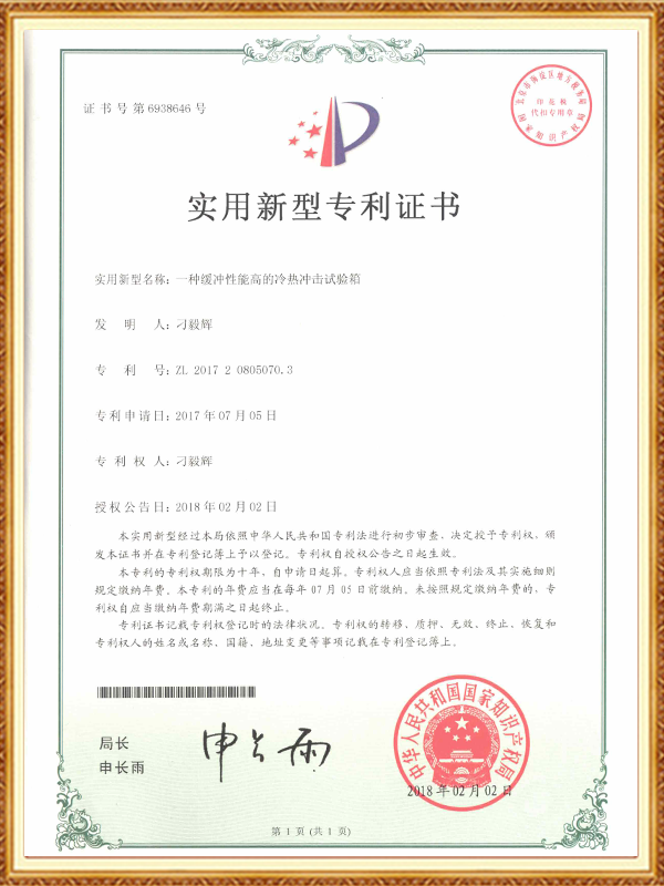 Patent certificate